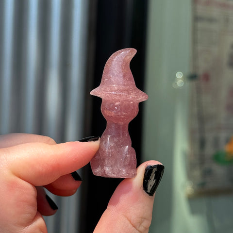 Ravenstone Crystals Strawberry Quartz Cat Witch
