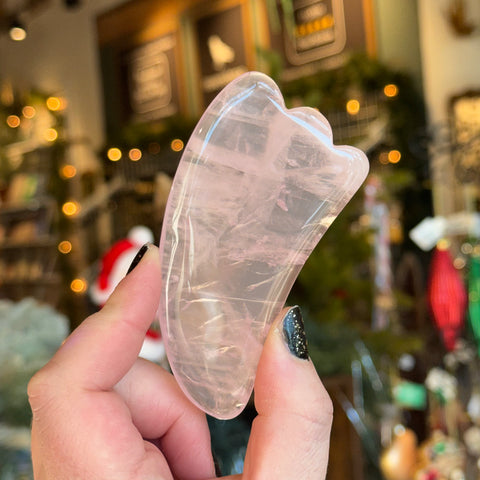 Ravenstone Crystals Rose Quartz Gua Sha | Wave Shape