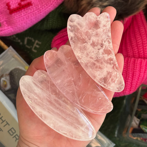 Ravenstone Crystals Rose Quartz Gua Sha | Wave Shape