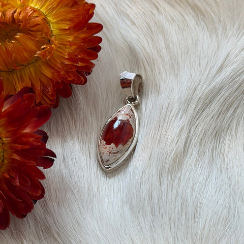 Ravenstone Crystals Fire Opal Necklace "Mary"