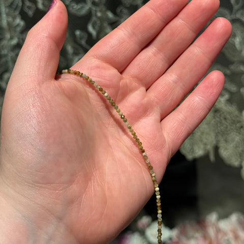 Ravenstone Crystals The Dainty Green Garnet Necklace