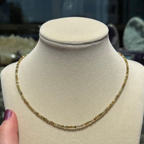 Ravenstone Crystals The Dainty Green Garnet Necklace