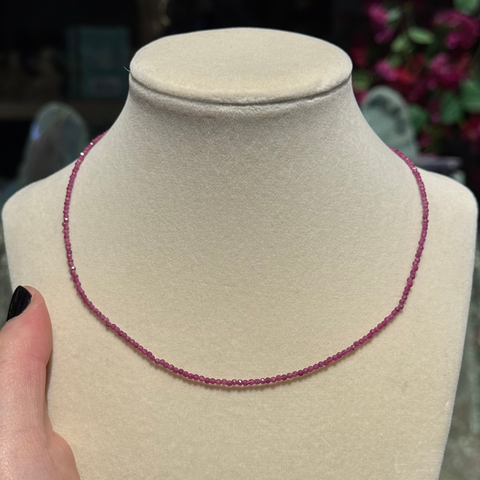 Ravenstone Crystals The Dainty Ruby Necklace