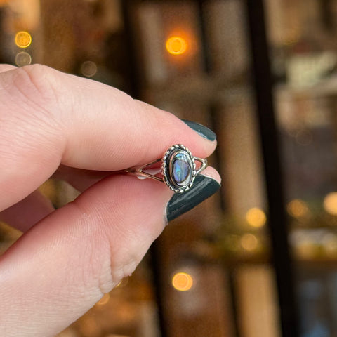 Ravenstone Crystals Abalone Ring "Violet" - Size 6.5