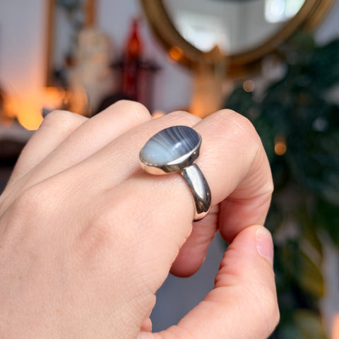 Ravenstone Crystals Agate Ring "Chrissy" - Size 6.5