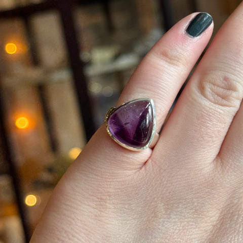 Ravenstone Crystals Atomic Amethyst Ring "Judy" - Size 6