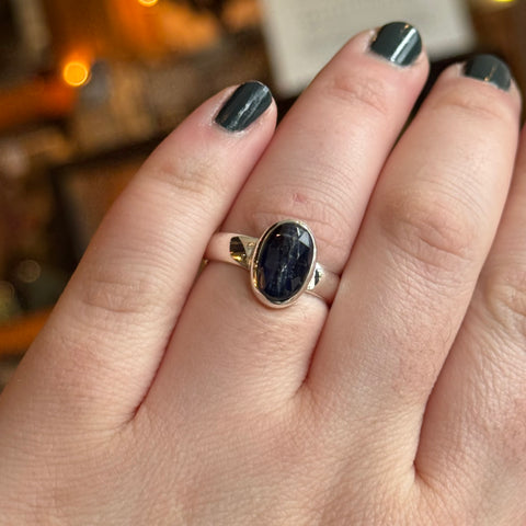 Ravenstone Crystals Blue Kyanite Ring "Kris" - Size 9