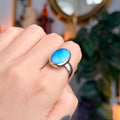 Ravenstone Crystals Blue Opal Ring "Lola" - Size 8