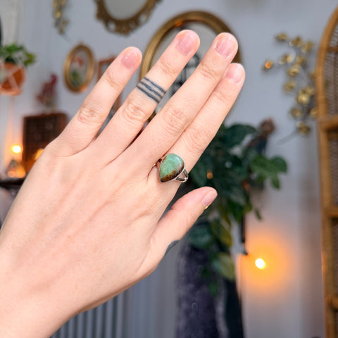 Ravenstone Crystals Chrysoprase Ring "Keegan" - Size 7.5