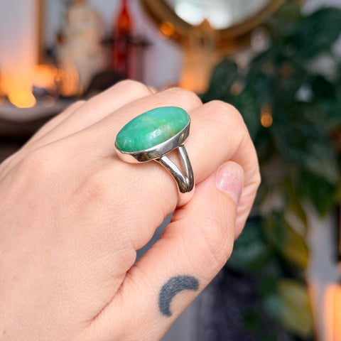 Ravenstone Crystals Chrysoprase Ring "Martha" - Size 9