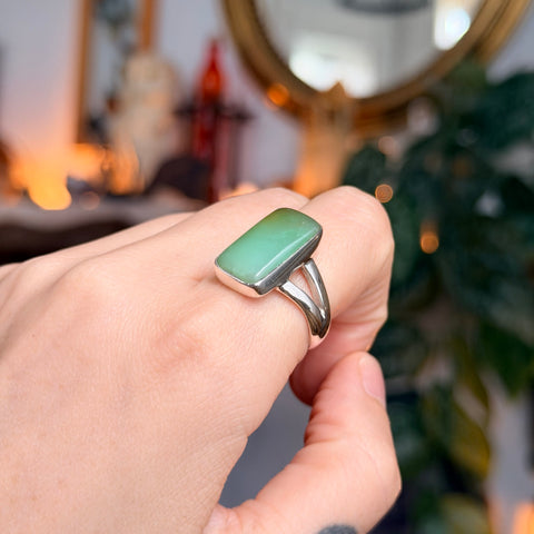 Ravenstone Crystals Chrysoprase Ring "Riley" - Size 8