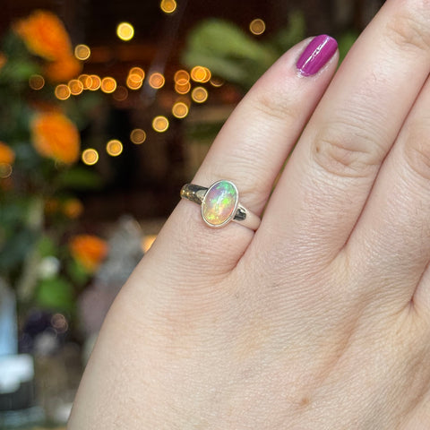 Ravenstone Crystals Ethiopian Opal Ring "Brandie" - Size 7