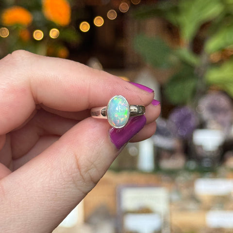 Ravenstone Crystals Ethiopian Opal Ring "Celeste" - Size 7