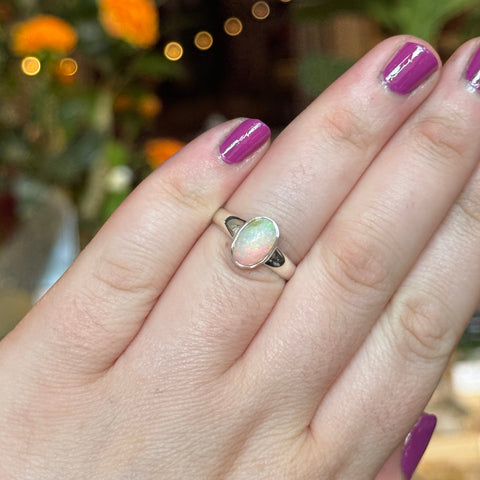 Ravenstone Crystals Ethiopian Opal Ring "Drake" - Size 8