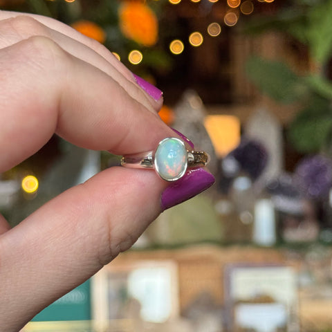 Ravenstone Crystals Ethiopian Opal Ring "Joshua" - Size 9.5