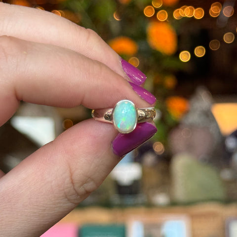 Ravenstone Crystals Ethiopian Opal Ring "Leo" - Size 7