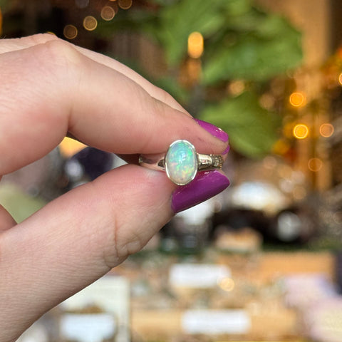 Ravenstone Crystals Ethiopian Opal Ring "Natalie" - Size 8