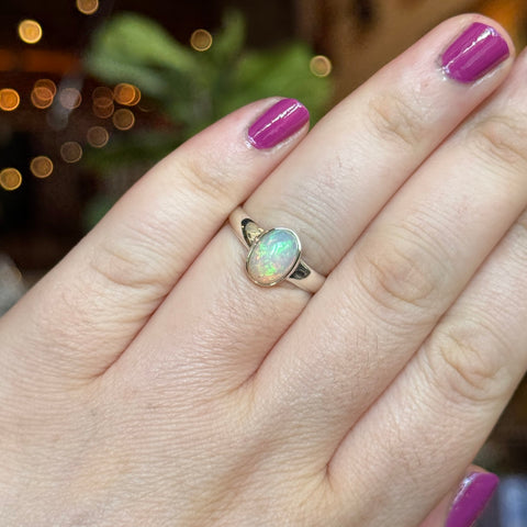 Ravenstone Crystals Ethiopian Opal Ring "Natalie" - Size 8