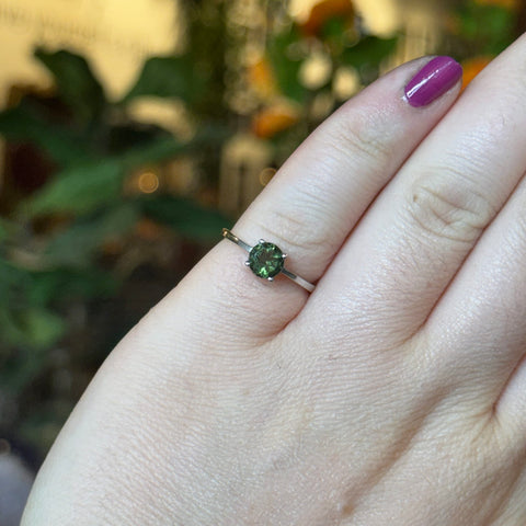 Ravenstone Crystals Faceted Moldavite Ring "Addison" - Size 6
