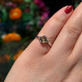 Ravenstone Crystals Faceted Square Moldavite Ring "Luna" - Size 5.5