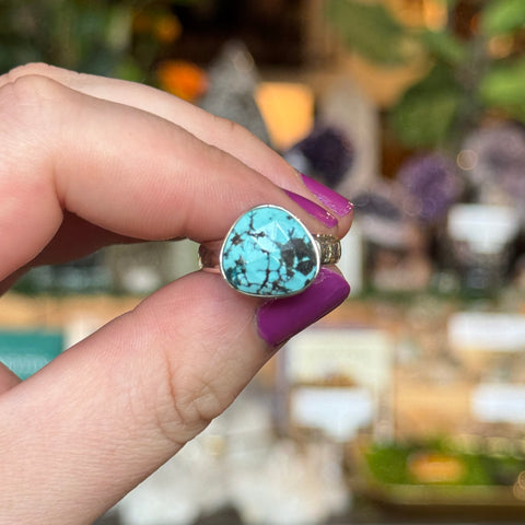 Ravenstone Crystals Faceted Turquoise Ring "Alejandra" - Size 9