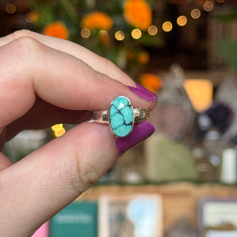 Ravenstone Crystals Faceted Turquoise Ring "Ari" - Size 8