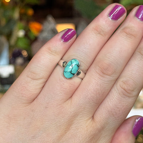 Ravenstone Crystals Faceted Turquoise Ring "Ari" - Size 8
