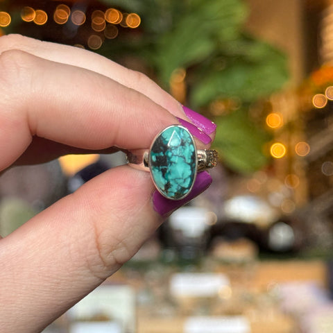 Ravenstone Crystals Faceted Turquoise Ring "Brady" - Size 9