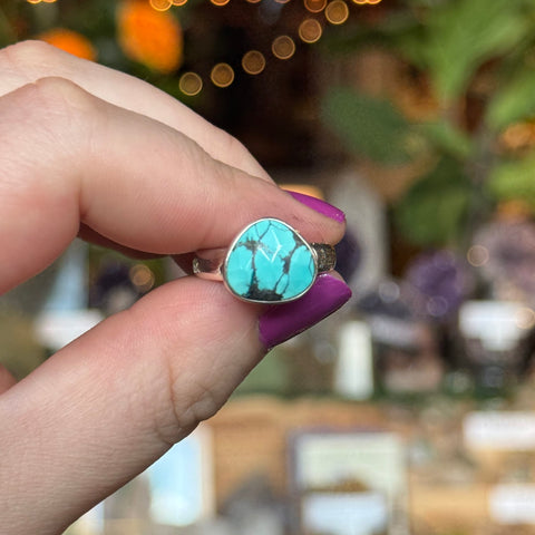Ravenstone Crystals Faceted Turquoise Ring "Brett" - Size 8