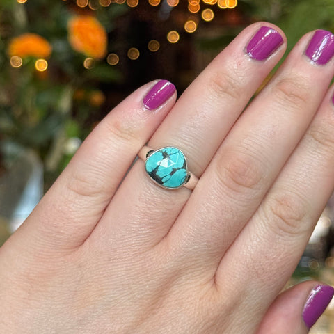 Ravenstone Crystals Faceted Turquoise Ring "Brett" - Size 8
