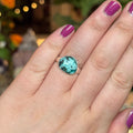 Ravenstone Crystals Faceted Turquoise Ring "Daisy" - Size 8