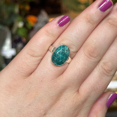 Ravenstone Crystals Faceted Turquoise Ring "Desiree" - Size 9.5
