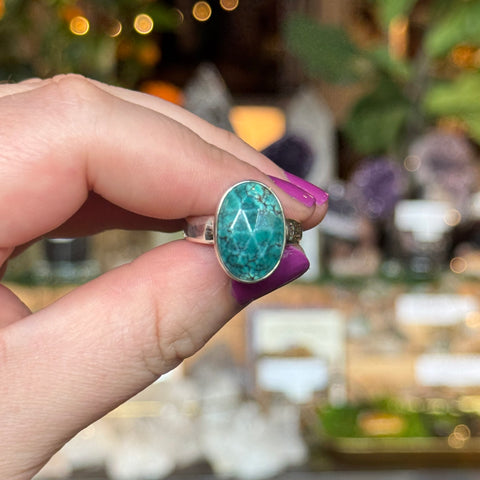 Ravenstone Crystals Faceted Turquoise Ring "Desiree" - Size 9.5