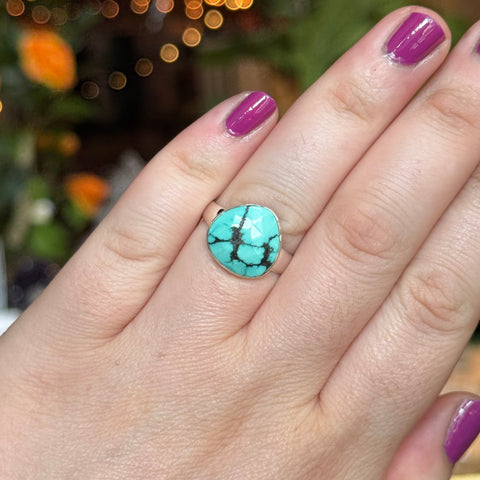 Ravenstone Crystals Faceted Turquoise Ring "Haley" - Size 9