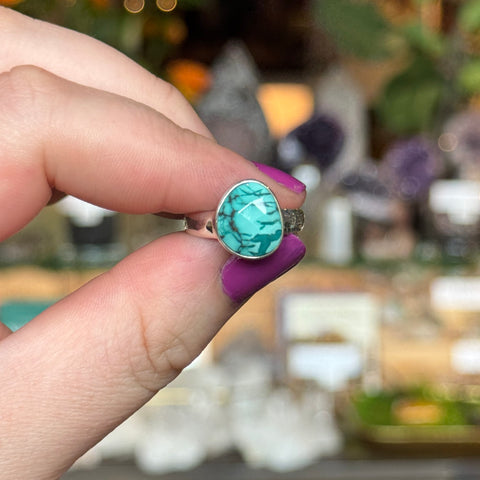 Ravenstone Crystals Faceted Turquoise Ring "Joel" - Size 7