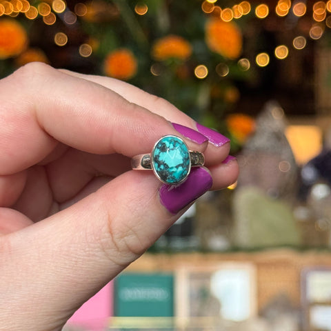 Ravenstone Crystals Faceted Turquoise Ring "Leah" - Size 6.5