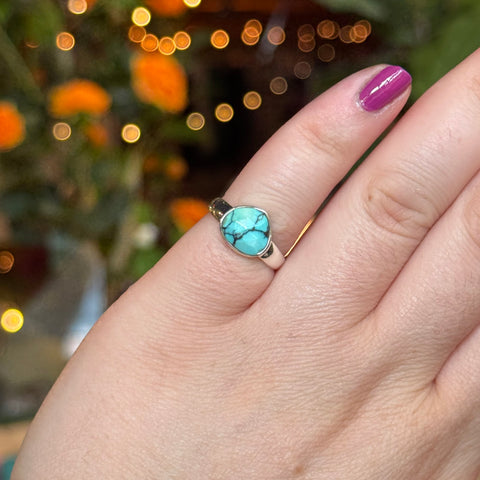 Ravenstone Crystals Faceted Turquoise Ring "Mariah" - Size 5
