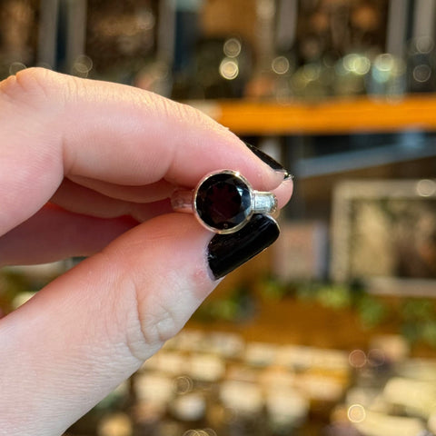 Ravenstone Crystals Garnet Ring "Chanel" - Size 5.5