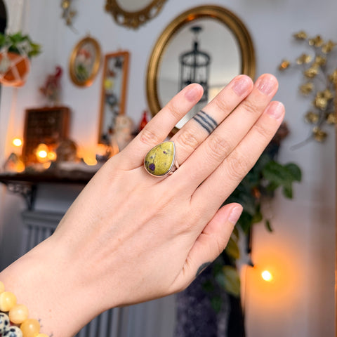 Ravenstone Crystals Green Opal Ring "Nina" - Size 5