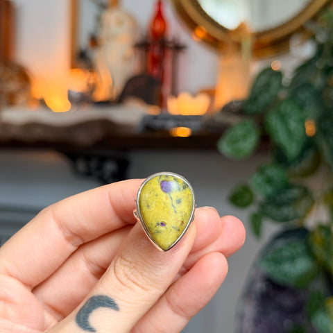 Ravenstone Crystals Green Opal Ring "Nina" - Size 5