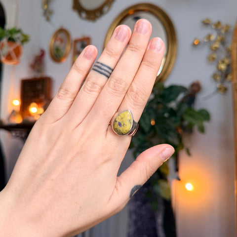 Ravenstone Crystals Green Opal Ring "Priscilla" - Size 8