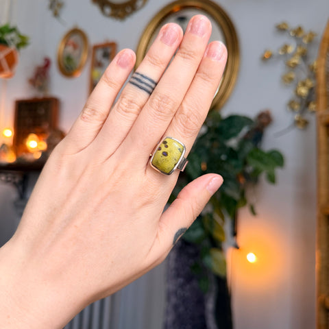 Ravenstone Crystals Green Opal Ring "Winston" - Size 8