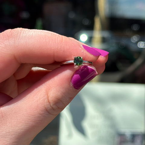 Ravenstone Crystals Green Tourmaline Ring "Jay" - Size 5