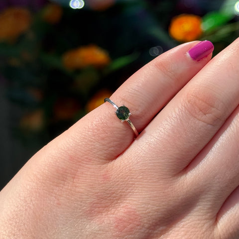 Ravenstone Crystals Green Tourmaline Ring "Jay" - Size 5