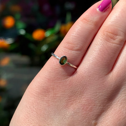 Ravenstone Crystals Green Tourmaline Ring "Nikki" - Size 7