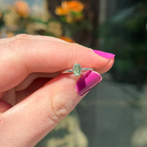 Ravenstone Crystals Green Tourmaline Ring "Ruth" - Size 6