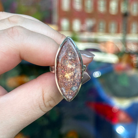 Ravenstone Crystals Iolite | Sunstone Ring "Jacqueline" - Size 9