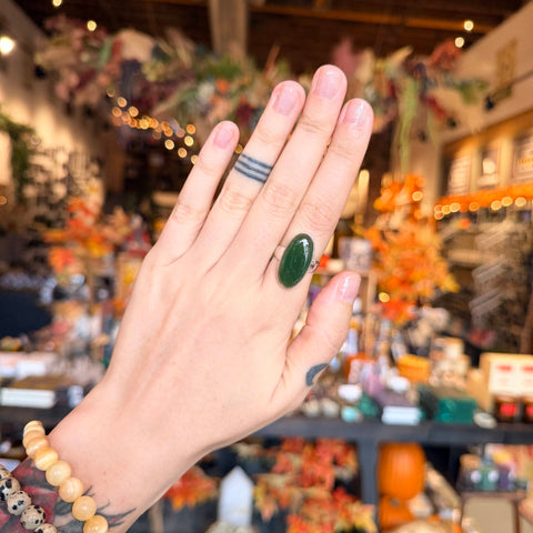 Ravenstone Crystals Jade Ring "Hayden" - Size 6.5