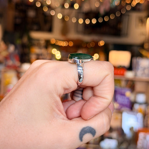 Ravenstone Crystals Jade Ring "Kelsey" - Size 7.5