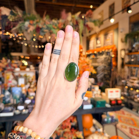 Ravenstone Crystals Jade Ring "Sadie" - Size 8